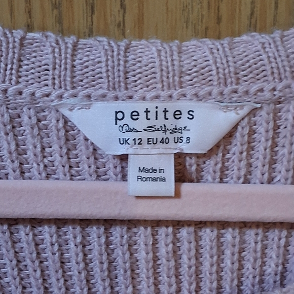 ASOS Petite Cropped Shaker Stitch Sweater With Tie Detail On Sleeves - Picture 4 of 6